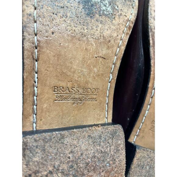 Penny Loafers Slip Ons Shoes Mens Size 12 M Burgundy Brass Boot Walking Gloves - Picture 11 of 13